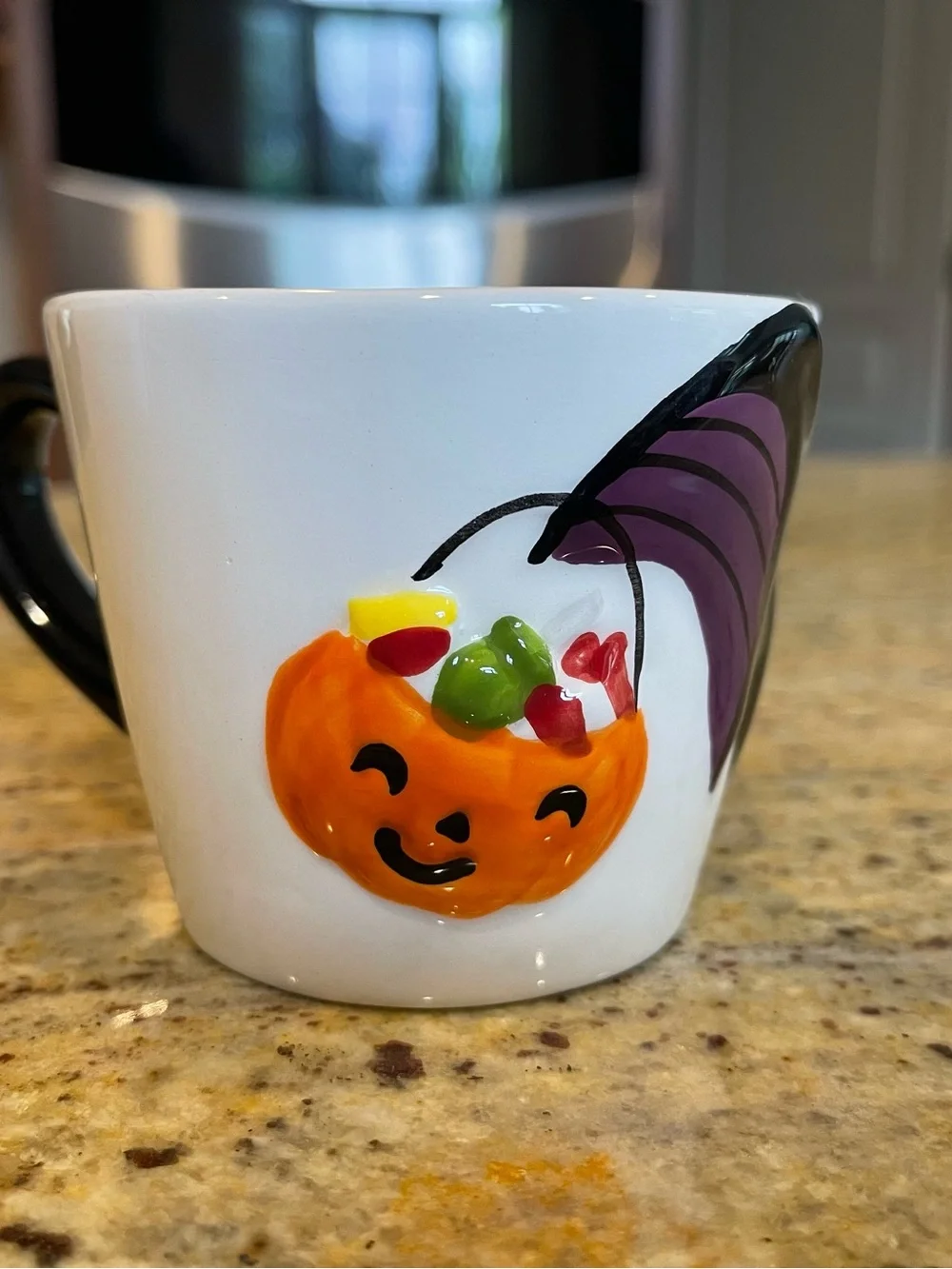 Sur La Table Halloween Pumpkin Bat Ceramic Child or Espresso Mug